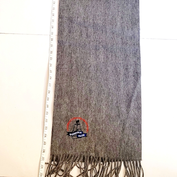 Grey Cashmere Gondola Club long Scarf - Picture 2 of 7